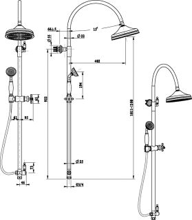 Душевая стойка Boheme Imperiale золото 402